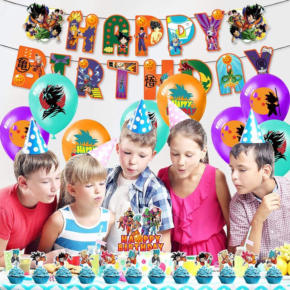 32 Pcs Dragon Ball Birthday Party Supplies Includes Banner Caketoppers Balloons