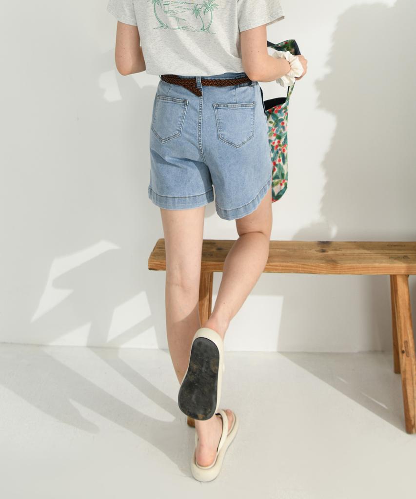 PIGMENT Scrunchie Half Denim Pants (Pbe05M-Wdpw003)