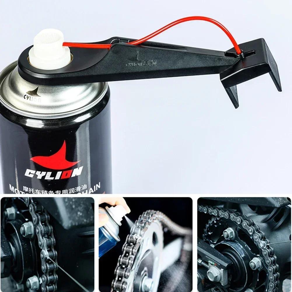 Bike Motorcycle Chain Oiler Spray, Mess-Free Gear Wax & Chain Cleaner Attachment, Oil Applicator for Easy Chain Maintenance