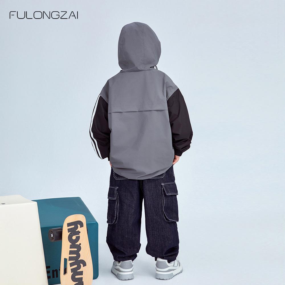 FULONGZAI 2025 Spring/Summer Kids' Loose Windbreaker Jacket