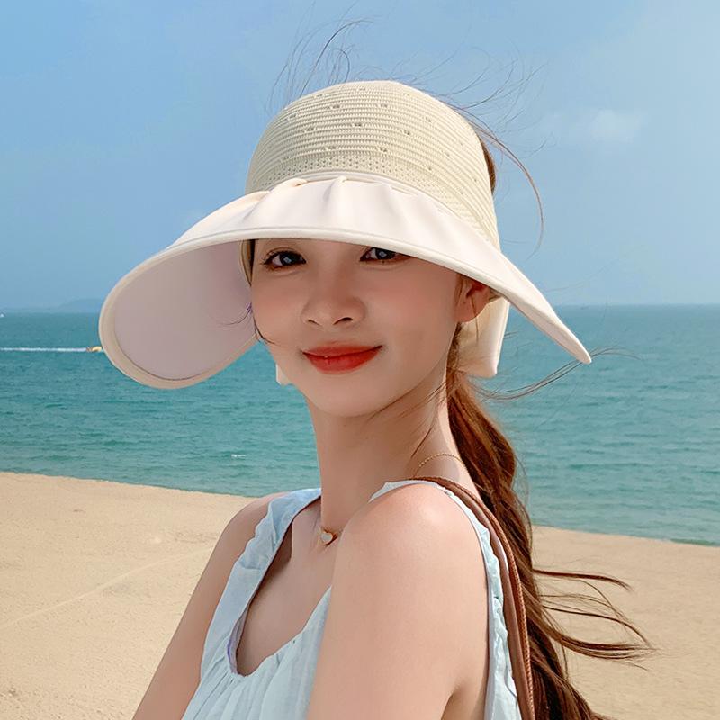 8530 Summer Outdoor Sunscreen Hat Children's Fashion Versatile Shell Empty Top Hat Seaside Beach Big Brim Sun Hat