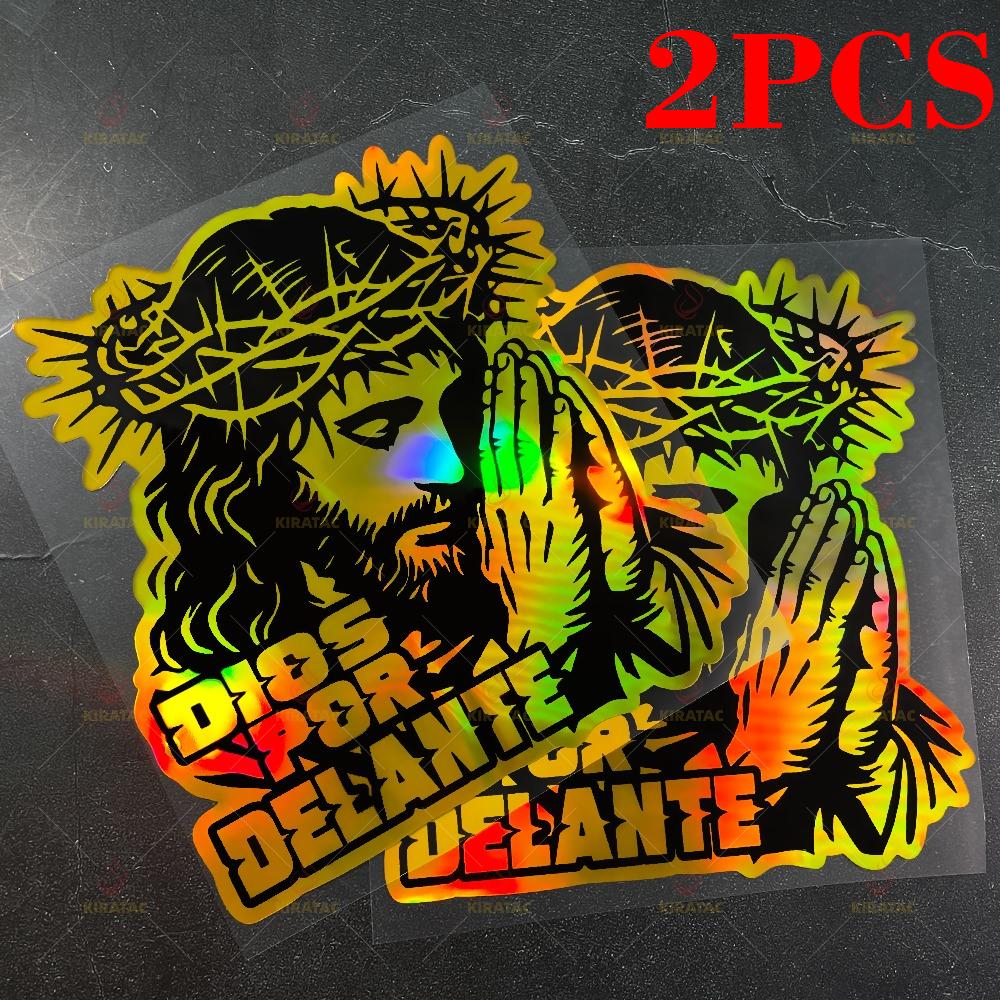 DIOS POR DELANTE Motorcycle Sticker Waterproof for Motorcycle Windshield Fairings Car Trunk Window Scooter Universal Vinyl Decal