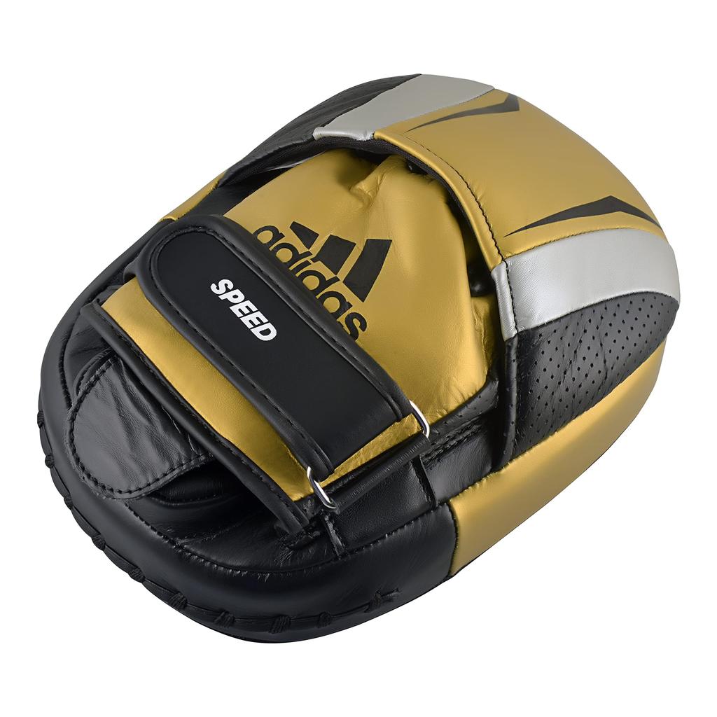 adidas Speed Micro Air Punching Mitts ADISP550FM adidas Boxing Mitts for Kickboxing and Gym Use and (Pair) // (Black Gold)