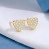 Heart-Shaped Diamond Stud Earrings: Fashionable, Versatile, High-End, Light Luxury Design