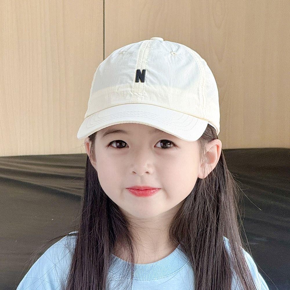 

Letter N Children Baseball Cap Summer Sun Protection Cap Simple Boys Girls Peaked Hat 2-8y жовтий