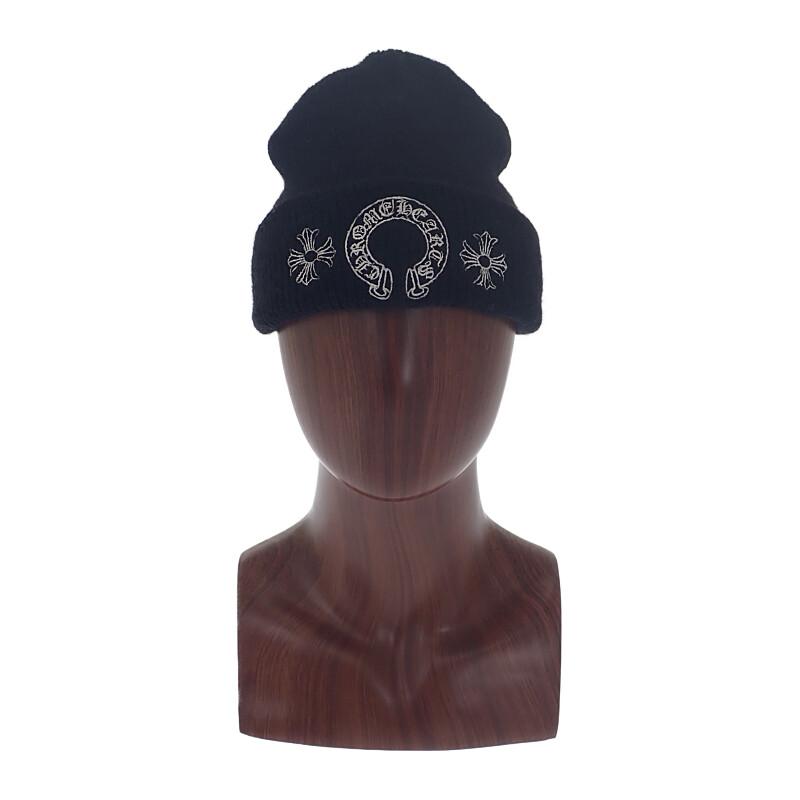 CHROME HEARTS  Knit cap black wool mens