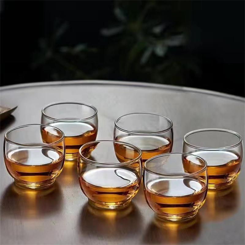 

6pcs/Lot 100ml Small Kung Fu Tea Cup Heat Resistant Puer Glass Teacup Tasting Sake Wine Cup Tea Set Accessories Teaware 100ml чистый