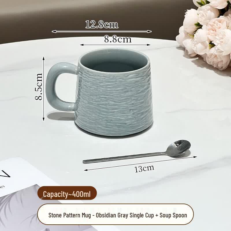 Starry Ceramic Mug with Spoon