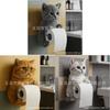 Cat Paper Holder Resin Cute Cat Design Wall Mount Tissue Dispenser For Bathroom Decor