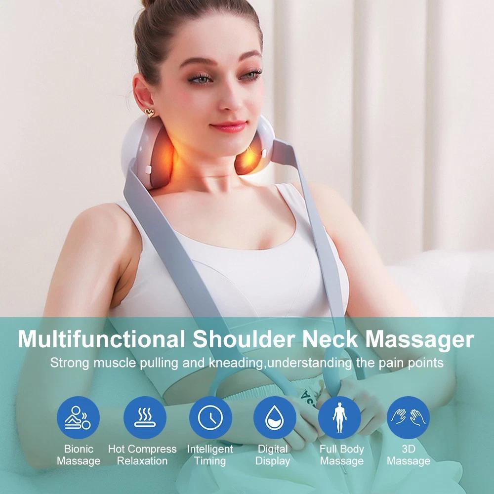 Multifunksjonelle Knetemassasjeprodukter Shiatsu Varme Avslapning Hjemmelading Bærbar Varmekompress Nakke- og Skuldermassasjeapparat
