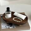 Wooden Vanity Organizers Jewelry Perfume Bottle Tray Wood Pedestal Stand Dish Household Decors For Bathroom And Bedroom