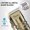 Hatteker Hair Trimmer Professional Hair Clipper Metal Hair Cutting Machine Electric Cordless Rechargeable Trimmer 2 Piece Set for Men