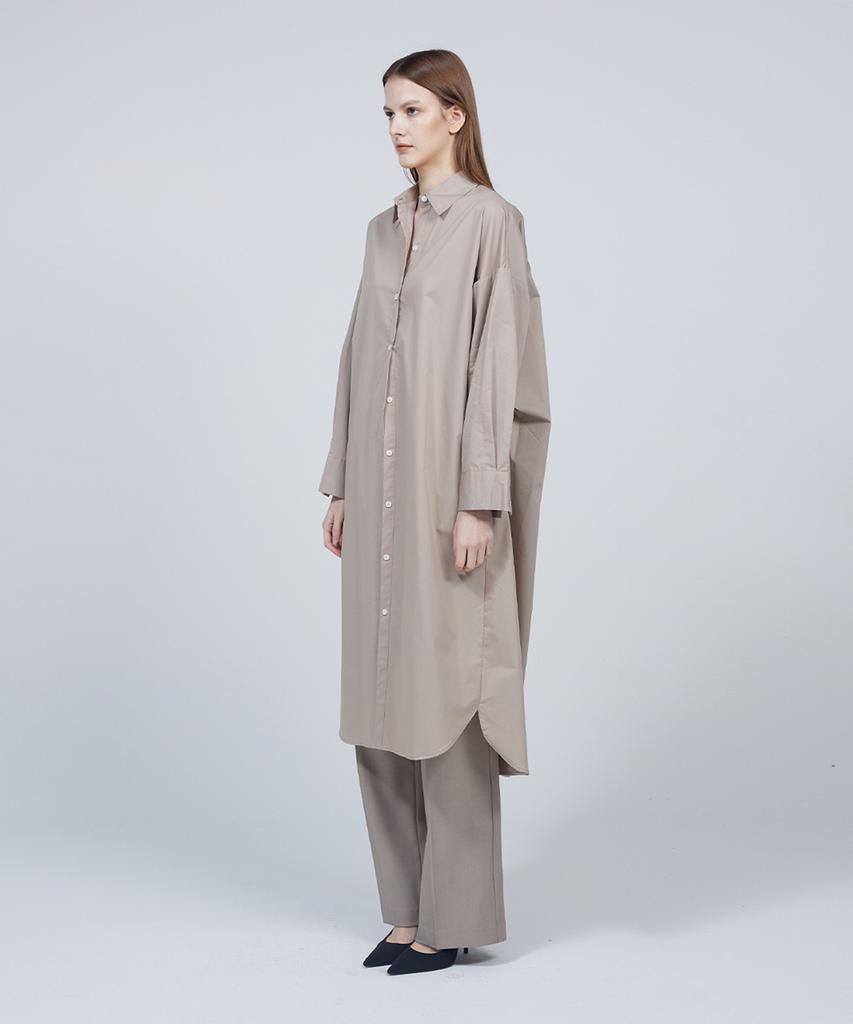 Meuameu [Essential] Logo Embroidered Long Shirt Dress