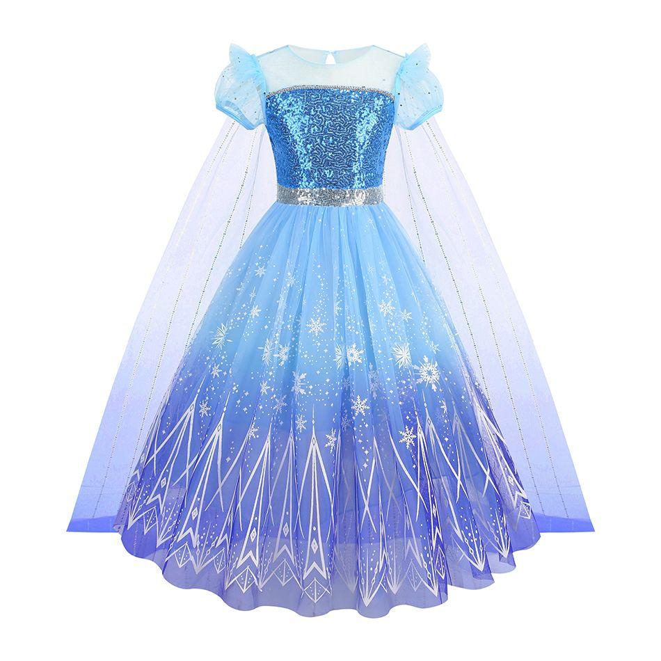 Girls Fashion: Frozen Elsa Princess Dress – Summer Princess Gown, Performance Costume, and Cosplay Outfit 100 cm