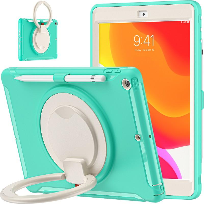 IPad 10.2 Case With Pencil Slot 360 Rotating Handheld Stand Shockproof TPUPC Cover 2019/2020 Models