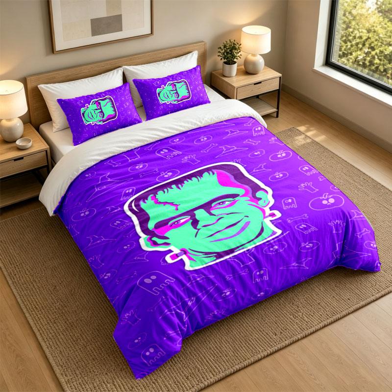 3Pcs Bedding SetThe Munsters Soft Bed Sheet and Two Pillowcases Home Bedroom Decor
