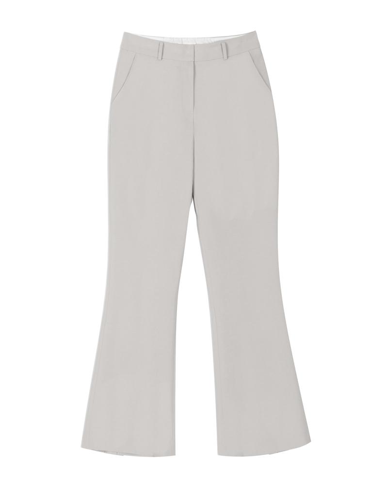 RAMU STUDIO Cica Setup Cutout Bootcut Elastic Waist Slacks Silver Cica05Sv