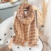 Autumn and Winter High end Double sided Color Blocked Tic Tac Toe Scarf Korean Style Street Atmosphere Imitation Cashmere Warm Scarf