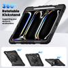 For iPad Pro 13-inch (M4) 2025, Military Grade Shockproof Protector Silicone Cover with Pencil Holder+Handle Shoulder Strap Case