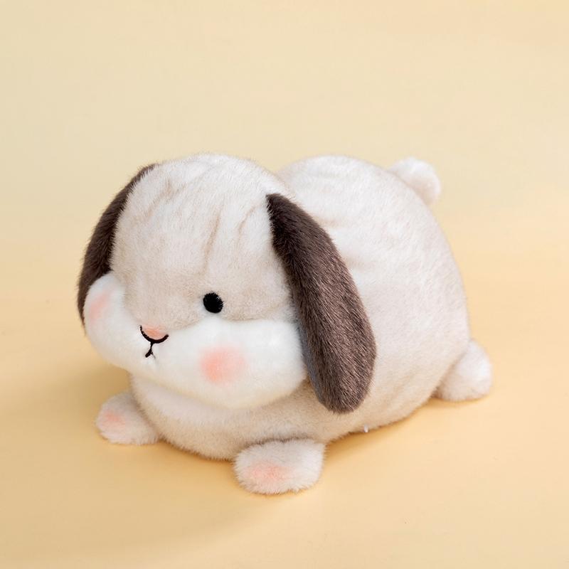 Cute Fat Rabbit Plush Pillow Toy Soft Stuffed Doll Pendant Lifelike Cartoon Bunny Plushie Keychain Gift For Kids