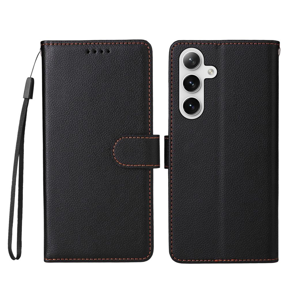 For Samsung Galaxy S24/Galaxy S25 Case RFID Blocking 3 Card Slots PU Leather Phone Cover with Wrist Strap