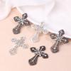 2/10Pcs Vintage Cross Crystal Center Flatback Rhinestone Decorative Accessories For Diy Brooch Craft Making