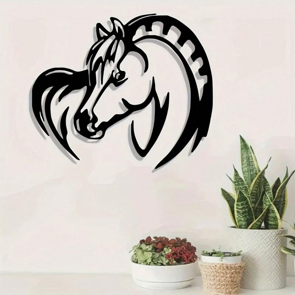 Vintage Horse Metal Wall Sculpture Heavy Duty Rustic Art