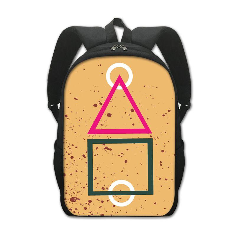 Squid Game Backpack Cartoon Schoolbag For Kids With Adjustable Shoulder Straps