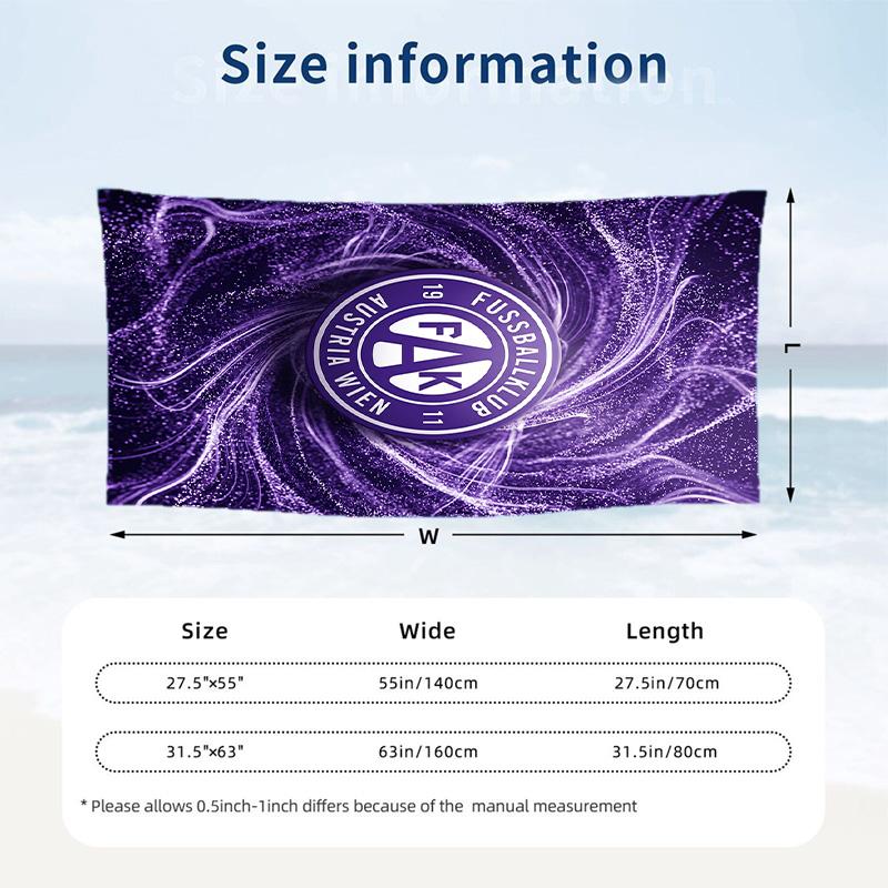 Austria Wien FC stampa Asciugamano da Spiaggia Quick Dry Microfibra Assorbente Portatile da Viaggio Asciugamano da Nuoto