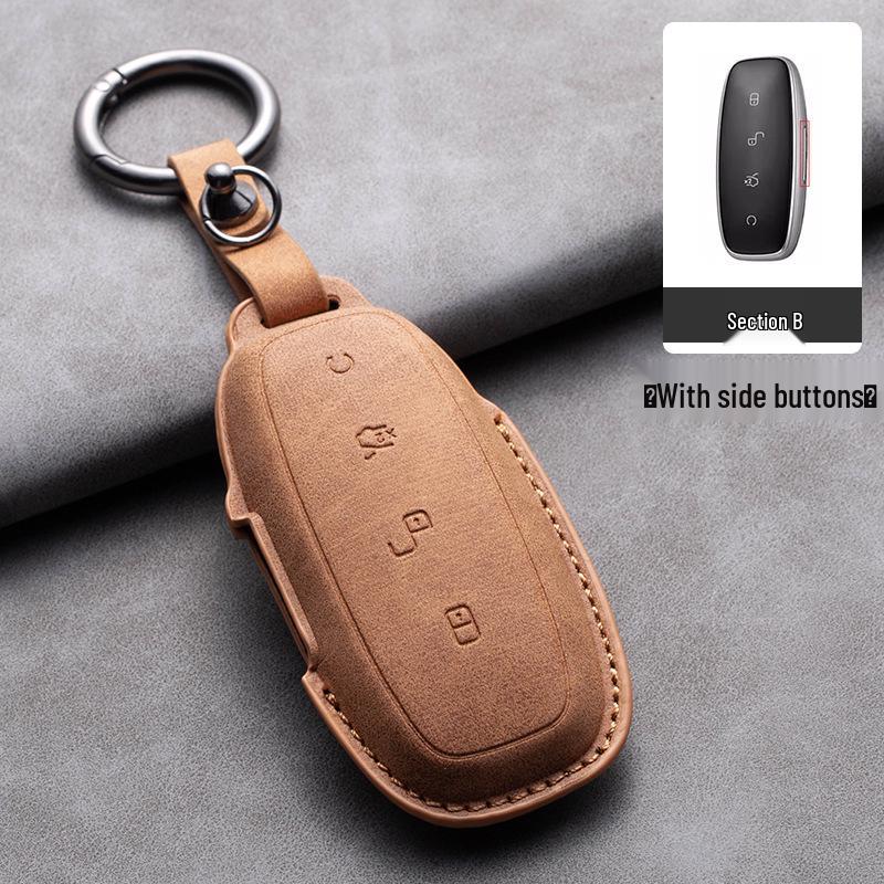 2022 Denza D9 Key Case: Woolen Leather Full Cover for Model N7 EV/DM-i PHEV