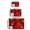 Golden Snowflake Christmas Area Mat - Soft, Absorbent Polyester Mat with Festive Red and Golden Design for Living Room, Bedroom,