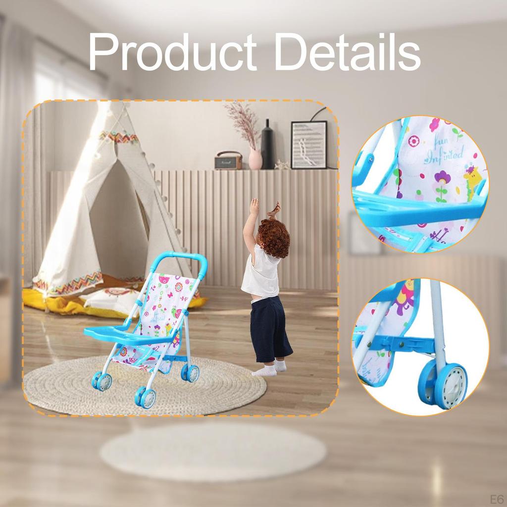 Doll Stroller Toy Creativity Interactive Role Play Simulation Pushchair