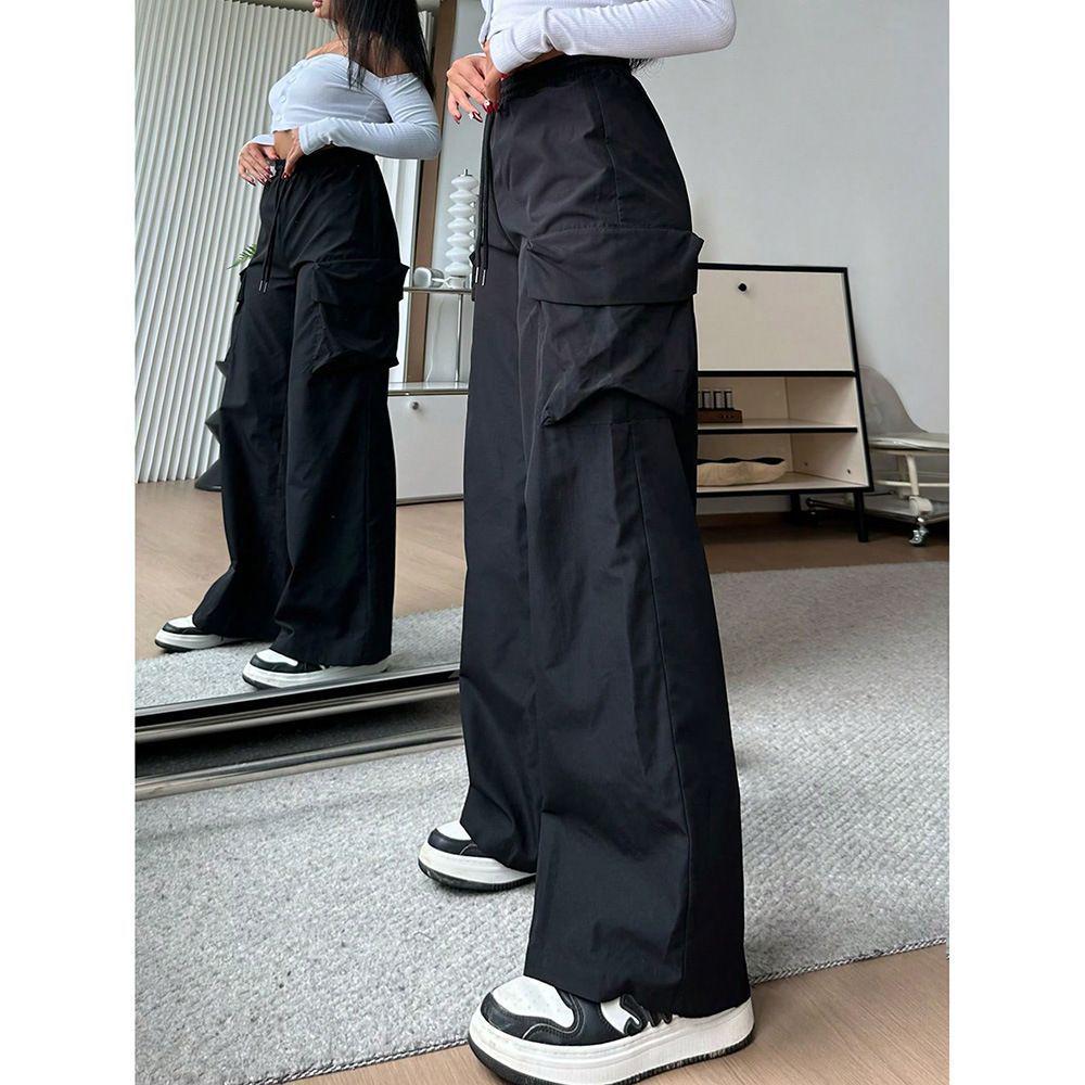 High Street Retro Trendy Women's Casual Workwear Pants with Large Pockets - Spring/Autumn 2026 Style
