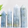 Natural Celestine Crystal Column Single Point Wand Home Decor Crafts Figurines Blue Celestite Hexagonal Prism Yoga Meditation