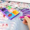 Diamond Painting Tray Tool Kit with 6 Ridged Sorting Trays Rotating Pen Wax Pads Scraper Brush Spoon Storage Box for DIY Rhinestone Crafts