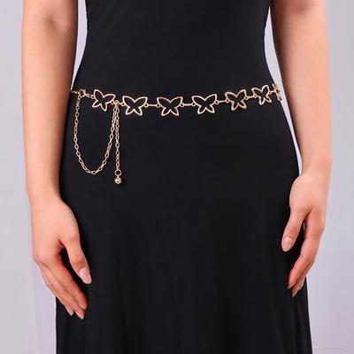 Versatile Butterfly Flower Metal Waist Chain for Women