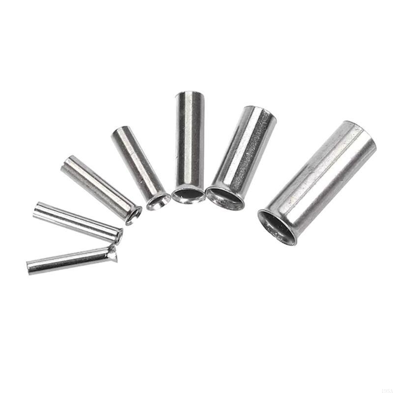 600pz Assortimento di Capicorda a Crimpare Non Isolati Set di Manicotti per Cavi Set di Capicorda a Crimpare Dimensione Mista per Connessione Cavi