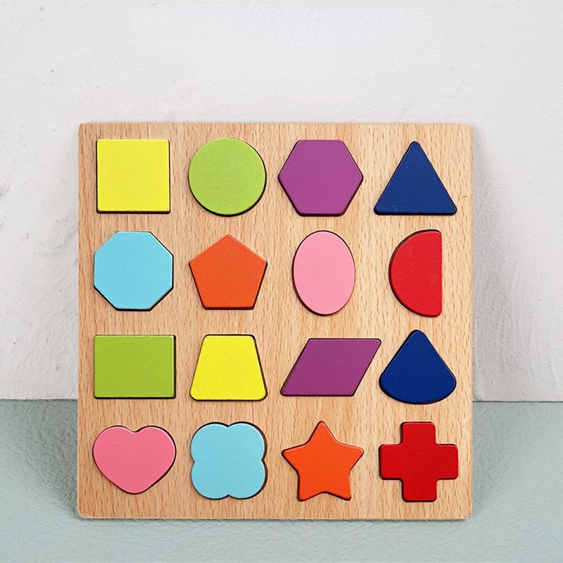 Wooden Puzzles for Toddlers Montessori Baby Learning Alphabet Number Shape Puzzle Toys Kids Educational Matching Board Wood Game