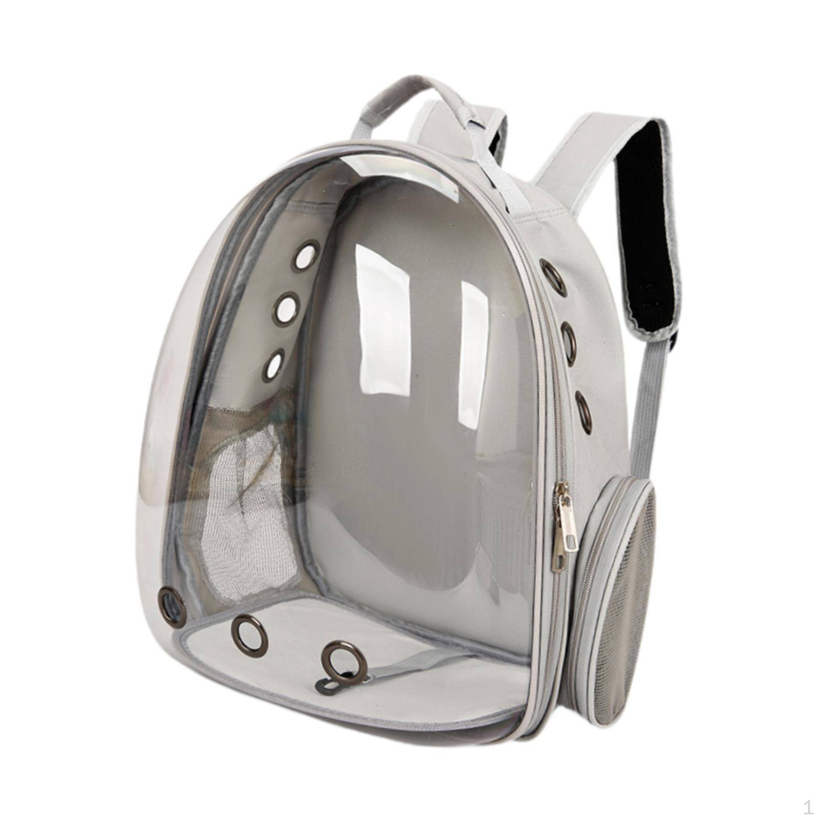 

Cat Backpack Carrier Pet Bubble Comfortable Breathable Dog Travel Carrying сірий колір