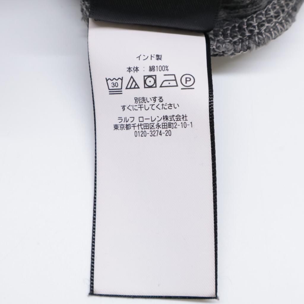 RRL 782504858001 Verwaschenes Schwarz Canvas Waffelstrick Rundhals Oberteile L schwarz Gebraucht