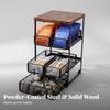 Tabletop Storage Rack with Mesh Baskets Tiered for Tea Drinkers