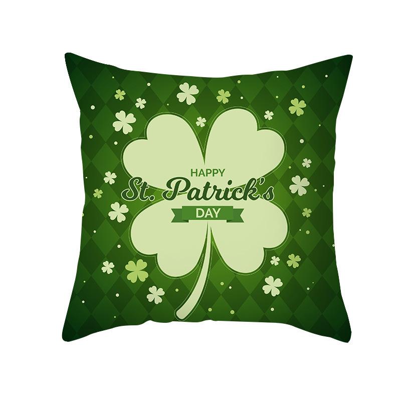 St. Patrick's Pillowcase Home Sofa Peach Leather Velvet Printed Cushion Cover Ireland National Day Cushion Cover