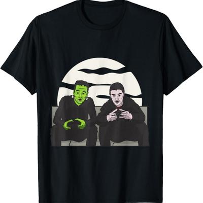 Frankenstein Dracula Gaming Funny Halloween Gamer Gifts T-Shirt