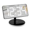 Digital Alarm Clock with Wireless Charging RGB Mirror LED Display Bedside Clock with Adjustable Brightness Snooze for