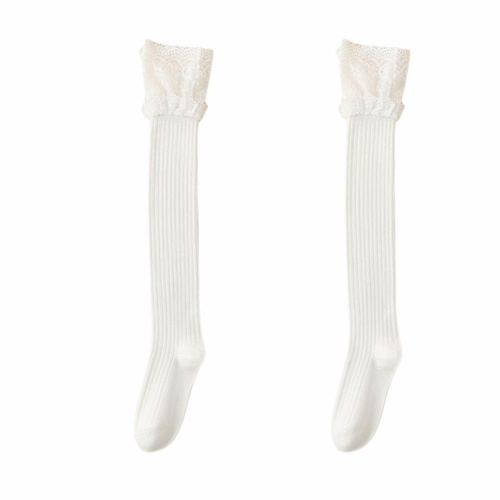 

Мягкие гольфы для девочек, однотонные вязаные чулки, модные женские длинные носки, уличный стиль Харадзюку белый