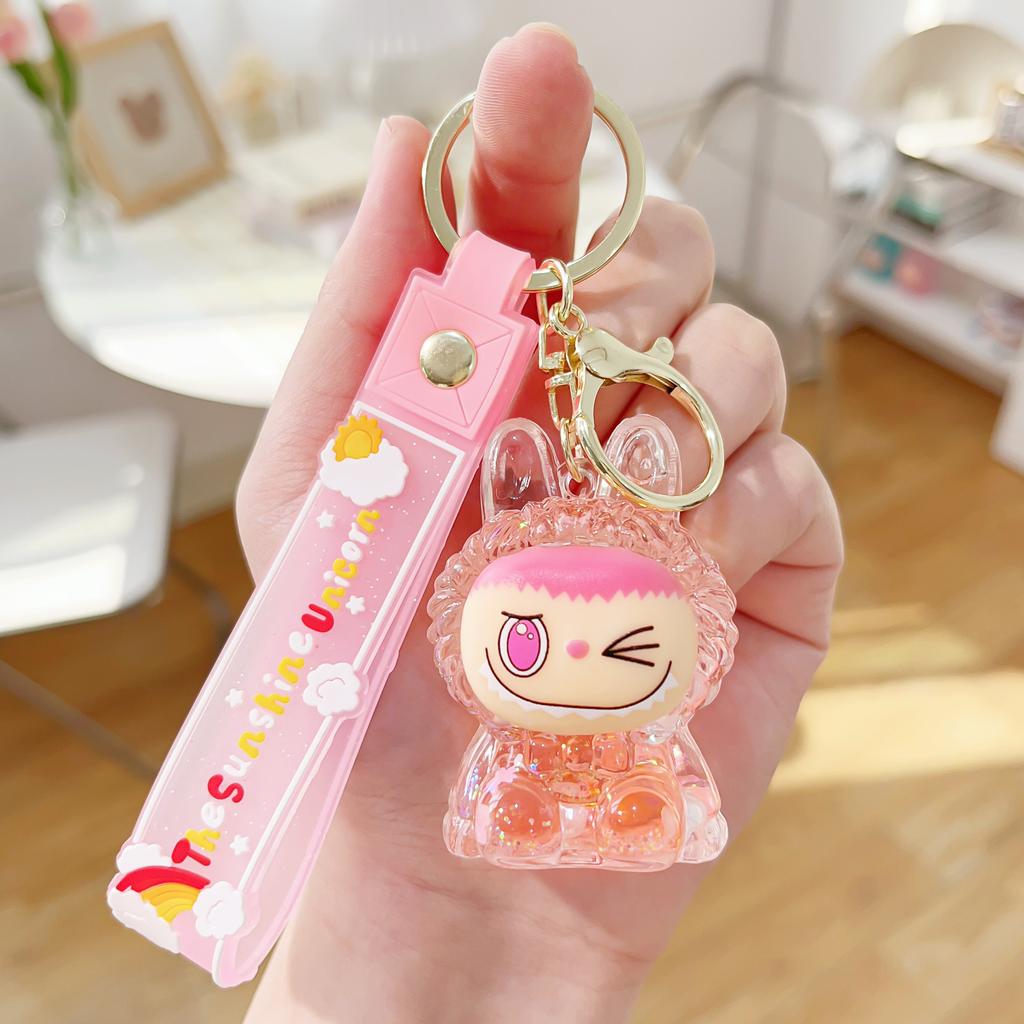 Acrylic Quicksand Oil Mini Keychain Bag Small Pendant Key Chain