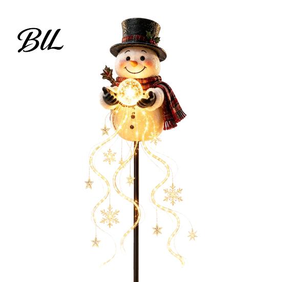 Energy Efficient Patio Festive Lights Solar Snowman Garden Stake Light, Flowing Waterfall LED Fairy Light with Easy Install Christmas Porch