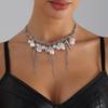 Sweet Tassel Link Pendant Necklace Women's Metal Trendy Pearl Choker Chain Party Jewelry Gifts