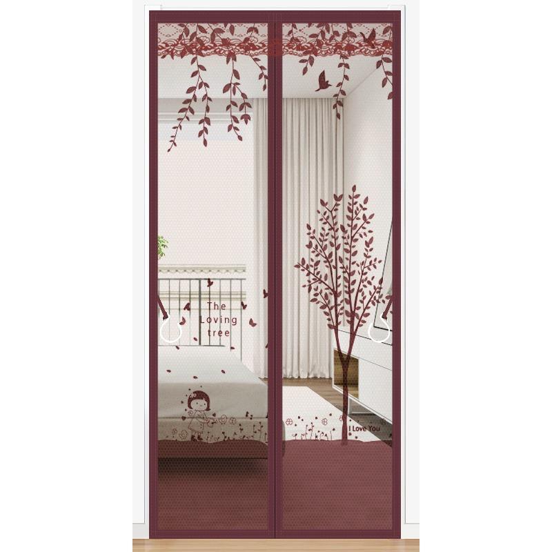 

Бытовая спальня Блокирующая штора Сетчатая перегородка Москитная дверная штора Защита от мух Самонаклеивающаяся Летняя экранная дверь Пряжа шторы Без пробивания 110*200cm