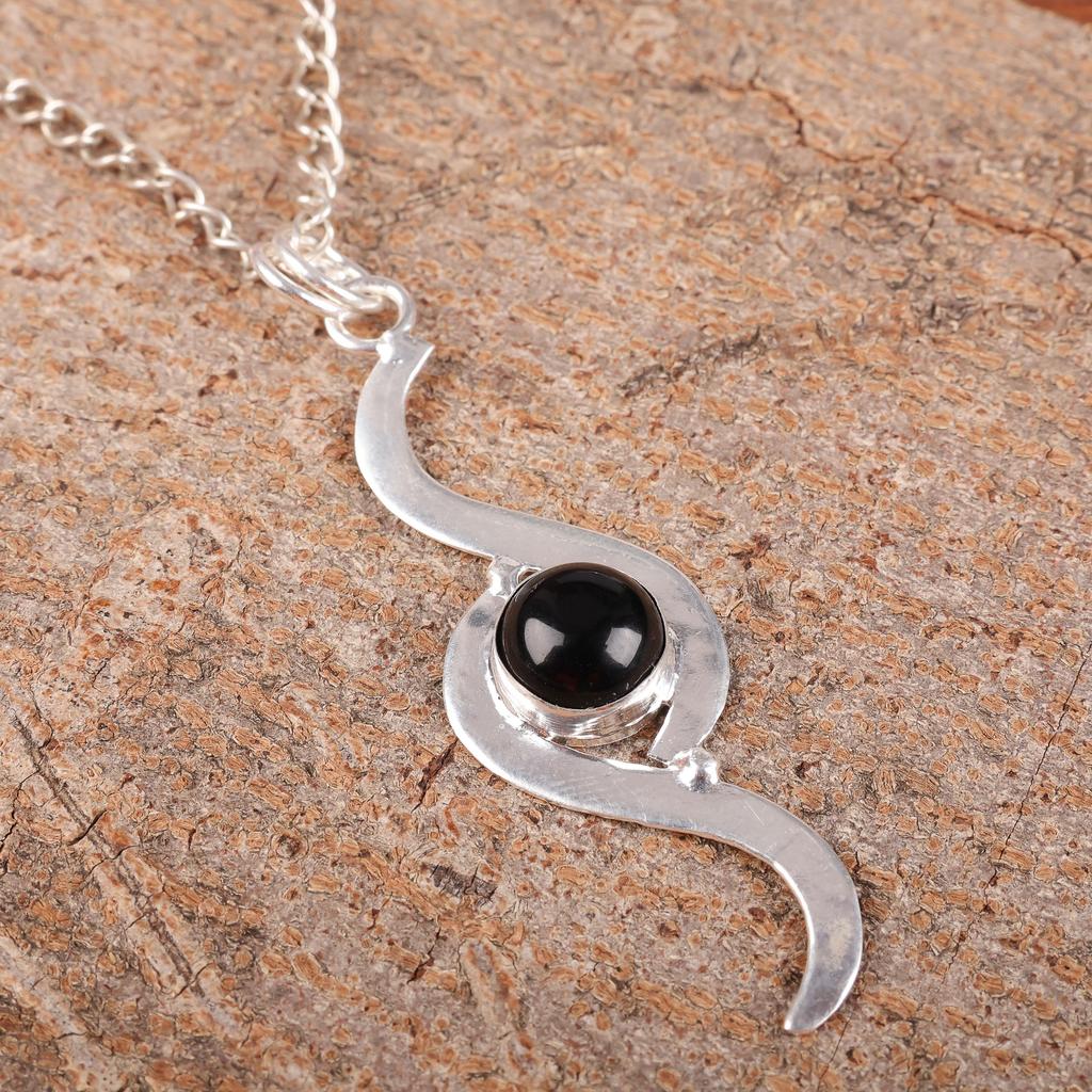 Black Tourmaline Pendant Gemstone Jewelry, 925 Sterling Silver Pendant, Handmade Amazing Pendant Jewelry Gift For Women